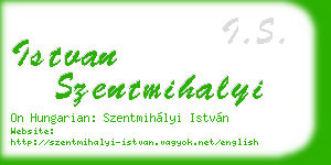 istvan szentmihalyi business card
